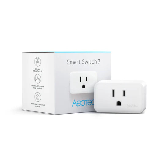 The Aeotec Smart Switch 7 is a compact and feature-rich smart plug designed to enhance home automation capabilities.